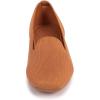 Frank Mully Women’s Loafer Flats Square Toe Comfortable Office Work Shoes, Cute Penny Loafer Slip On Walking Driving Shoes(Orange)