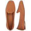 Frank Mully Women’s Loafer Flats Square Toe Comfortable Office Work Shoes, Cute Penny Loafer Slip On Walking Driving Shoes(Orange)