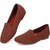 Frank Mully Women’s Loafer Flats Square Toe Comfortable Office Work Shoes, Cute Penny Loafer Slip On Walking Driving Shoes(Orange Pattern)