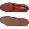 Frank Mully Women’s Loafer Flats Square Toe Comfortable Office Work Shoes, Cute Penny Loafer Slip On Walking Driving Shoes(Orange Pattern)