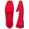 Frank Mully Women’s Loafer Flats Square Toe Comfortable Office Work Shoes, Cute Penny Loafer Slip On Walking Driving Shoes(Red)