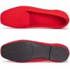 Frank Mully Women’s Loafer Flats Square Toe Comfortable Office Work Shoes, Cute Penny Loafer Slip On Walking Driving Shoes(Red)