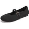 Frank Mully Women’s Mary Jane Flats Comfortable Dressy Ballet Flats Casual Round Toe Slip On Washable Knitted Fabric Office Work Woman Shoes(6088black)