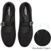 Frank Mully Women’s Mary Jane Flats Comfortable Dressy Ballet Flats Casual Round Toe Slip On Washable Knitted Fabric Office Work Woman Shoes(6088black)