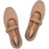 Frank Mully Women’s Mary Jane Flats Comfortable Dressy Ballet Flats Casual Round Toe Slip On Washable Knitted Fabric Office Work Woman Shoes(6088brown)