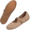 Frank Mully Women’s Mary Jane Flats Comfortable Dressy Ballet Flats Casual Round Toe Slip On Washable Knitted Fabric Office Work Woman Shoes(6088brown)
