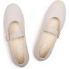 Frank Mully Women’s Mary Jane Flats Comfortable Dressy Ballet Flats Casual Round Toe Slip On Washable Knitted Fabric Office Work Woman Shoes(6088cream)