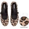Frank Mully Women’s Mary Jane Flats Comfortable Dressy Ballet Flats Casual Round Toe Slip On Washable Knitted Fabric Office Work Woman Shoes(6088leopard)