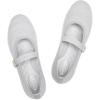 Frank Mully Women’s Mary Jane Flats Comfortable Dressy Ballet Flats Casual Round Toe Slip On Washable Knitted Fabric Office Work Woman Shoes(6088lightgrey)