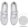 Frank Mully Women’s Mary Jane Flats Comfortable Dressy Ballet Flats Casual Round Toe Slip On Washable Knitted Fabric Office Work Woman Shoes(6088lightgrey)