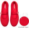 Frank Mully Women’s Mary Jane Flats Comfortable Dressy Ballet Flats Casual Round Toe Slip On Washable Knitted Fabric Office Work Woman Shoes(6088red)