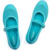 Frank Mully Women’s Mary Jane Flats Comfortable Dressy Ballet Flats Casual Round Toe Slip On Washable Knitted Fabric Office Work Woman Shoes(Aqua Blue/Mesh)