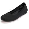 Frank Mully Women’s Mary Jane Flats Comfortable Dressy Ballet Flats Casual Round Toe Slip On Washable Knitted Fabric Office Work Woman Shoes(Black)