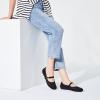 Frank Mully Women’s Mary Jane Flats Comfortable Dressy Ballet Flats Casual Round Toe Slip On Washable Knitted Fabric Office Work Woman Shoes(Black/Mesh)