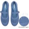 Frank Mully Women’s Mary Jane Flats Comfortable Dressy Ballet Flats Casual Round Toe Slip On Washable Knitted Fabric Office Work Woman Shoes(Blue/Mesh)