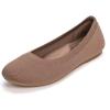 Frank Mully Women’s Mary Jane Flats Comfortable Dressy Ballet Flats Casual Round Toe Slip On Washable Knitted Fabric Office Work Woman Shoes(Brown)