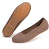 Frank Mully Women’s Mary Jane Flats Comfortable Dressy Ballet Flats Casual Round Toe Slip On Washable Knitted Fabric Office Work Woman Shoes(Brown)
