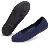 Frank Mully Women’s Mary Jane Flats Comfortable Dressy Ballet Flats Casual Round Toe Slip On Washable Knitted Fabric Office Work Woman Shoes(Navyblue)