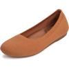 Frank Mully Women’s Mary Jane Flats Comfortable Dressy Ballet Flats Casual Round Toe Slip On Washable Knitted Fabric Office Work Woman Shoes(Tan)