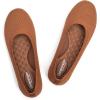 Frank Mully Women’s Mary Jane Flats Comfortable Dressy Ballet Flats Casual Round Toe Slip On Washable Knitted Fabric Office Work Woman Shoes(Tan)