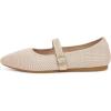 Frank Mully Women’s Mesh Flats Mary Jane Shoes Pointed Toe Lightweight with Adjustable Instep Strap Knit Flat Shoes for Women Dressy Casual Washable Walking Shoes(Solid Ecru)