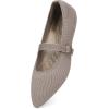 Frank Mully Women’s Mesh Flats Mary Jane Shoes Pointed Toe Lightweight with Adjustable Instep Strap Knit Flat Shoes for Women Dressy Casual Washable Walking Shoes(Solid Coffee)