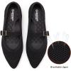 Frank Mully Women’s Mesh Flats Mary Jane Shoes Pointed Toe Lightweight with Adjustable Instep Strap Knit Flat Shoes for Women Dressy Casual Washable Walking Shoes(Black)