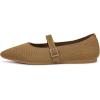 Frank Mully Women’s Mesh Flats Mary Jane Shoes Pointed Toe Lightweight with Adjustable Instep Strap Knit Flat Shoes for Women Dressy Casual Washable Walking Shoes(Solid Bronze)