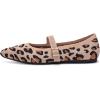 Frank Mully Women’s Mesh Flats Mary Jane Shoes Pointed Toe Lightweight with Adjustable Instep Strap Knit Flat Shoes for Women Dressy Casual Washable Walking Shoes(Solid Leopard)