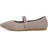 Frank Mully Women’s Mesh Flats Mary Jane Shoes Pointed Toe Lightweight with Adjustable Instep Strap Knit Flat Shoes for Women Dressy Casual Washable Walking Shoes(Solid Coffee)