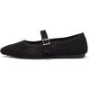 Frank Mully Women’s Mesh Flats Mary Jane Shoes Pointed Toe Lightweight with Adjustable Instep Strap Knit Flat Shoes for Women Dressy Casual Washable Walking Shoes(Black)