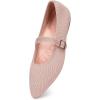 Frank Mully Women’s Mesh Flats Mary Jane Shoes Pointed Toe Lightweight with Adjustable Instep Strap Knit Flat Shoes for Women Dressy Casual Washable Walking Shoes(Solid Pink)