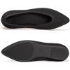 Frank Mully Womens Pointed Toe Flats Knit Dress Shoes Comfort Women Shoes Slip On Shoes for Woman Classic Softable Shoes Low Wedge(6039 Black)