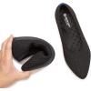 Frank Mully Womens Pointed Toe Flats Knit Dress Shoes Comfort Women Shoes Slip On Shoes for Woman Classic Softable Shoes Low Wedge(A Black)