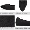 Frank Mully Womens Pointed Toe Flats Knit Dress Shoes Comfort Women Shoes Slip On Shoes for Woman Classic Softable Shoes Low Wedge(A Black)