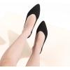 Frank Mully Womens Pointed Toe Flats Knit Dress Shoes Comfort Women Shoes Slip On Shoes for Woman Classic Softable Shoes Low Wedge(Black Solid)