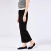 Frank Mully Womens Pointed Toe Flats Knit Dress Shoes Comfort Women Shoes Slip On Shoes for Woman Classic Softable Shoes Low Wedge(Black Solid)