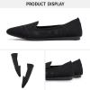 Frank Mully Womens Pointed Toe Flats Knit Dress Shoes Comfort Women Shoes Slip On Shoes for Woman Classic Softable Shoes Low Wedge(Black/Mesh)