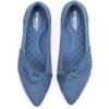 Frank Mully Womens Pointed Toe Flats Knit Dress Shoes Comfort Women Shoes Slip On Shoes for Woman Classic Softable Shoes Low Wedge(Blue With Bowknot)