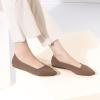 Frank Mully Womens Pointed Toe Flats Knit Dress Shoes Comfort Women Shoes Slip On Shoes for Woman Classic Softable Shoes Low Wedge(Brown)