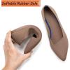 Frank Mully Womens Pointed Toe Flats Knit Dress Shoes Comfort Women Shoes Slip On Shoes for Woman Classic Softable Shoes Low Wedge(Brown)