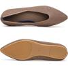 Frank Mully Womens Pointed Toe Flats Knit Dress Shoes Comfort Women Shoes Slip On Shoes for Woman Classic Softable Shoes Low Wedge(Brown Solid)
