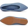 Frank Mully Womens Pointed Toe Flats Knit Dress Shoes Comfort Women Shoes Slip On Shoes for Woman Classic Softable Shoes Low Wedge(Denum Blue)