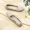 Frank Mully Womens Pointed Toe Flats Knit Dress Shoes Comfort Women Shoes Slip On Shoes for Woman Classic Softable Shoes Low Wedge(Ecru)