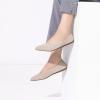 Frank Mully Womens Pointed Toe Flats Knit Dress Shoes Comfort Women Shoes Slip On Shoes for Woman Classic Softable Shoes Low Wedge(Ecru)