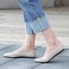 Frank Mully Womens Pointed Toe Flats Knit Dress Shoes Comfort Women Shoes Slip On Shoes for Woman Classic Softable Shoes Low Wedge(Ecru Solid)
