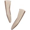 Frank Mully Womens Pointed Toe Flats Knit Dress Shoes Comfort Women Shoes Slip On Shoes for Woman Classic Softable Shoes Low Wedge(Ecru/Mesh)