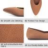 Frank Mully Womens Pointed Toe Flats Knit Dress Shoes Comfort Women Shoes Slip On Shoes for Woman Classic Softable Shoes Low Wedge(Fawn)
