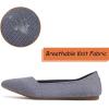Frank Mully Womens Pointed Toe Flats Knit Dress Shoes Comfort Women Shoes Slip On Shoes for Woman Classic Softable Shoes Low Wedge(Grey)