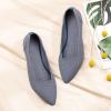 Frank Mully Womens Pointed Toe Flats Knit Dress Shoes Comfort Women Shoes Slip On Shoes for Woman Classic Softable Shoes Low Wedge(Grey)